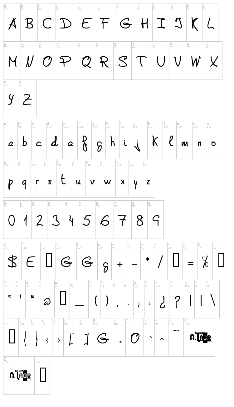 De Manu 2 font map